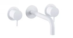 Waterevolution Flow Rubinetto lavabo da incasso a 3 fori Bianco opaco con bocca 21 cm T1163FBR-21