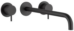 Waterevolution Flow Rubinetto lavabo da incasso a 3 fori Nero opaco con bocca 21 cm T1163FPR-21