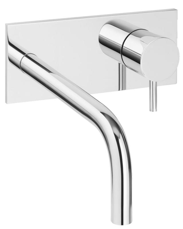 Waterevolution Flow Miscelatore per lavabo ad incasso con piastra di copertura e beccuccio da 15 cm Cromo T1161B01-15