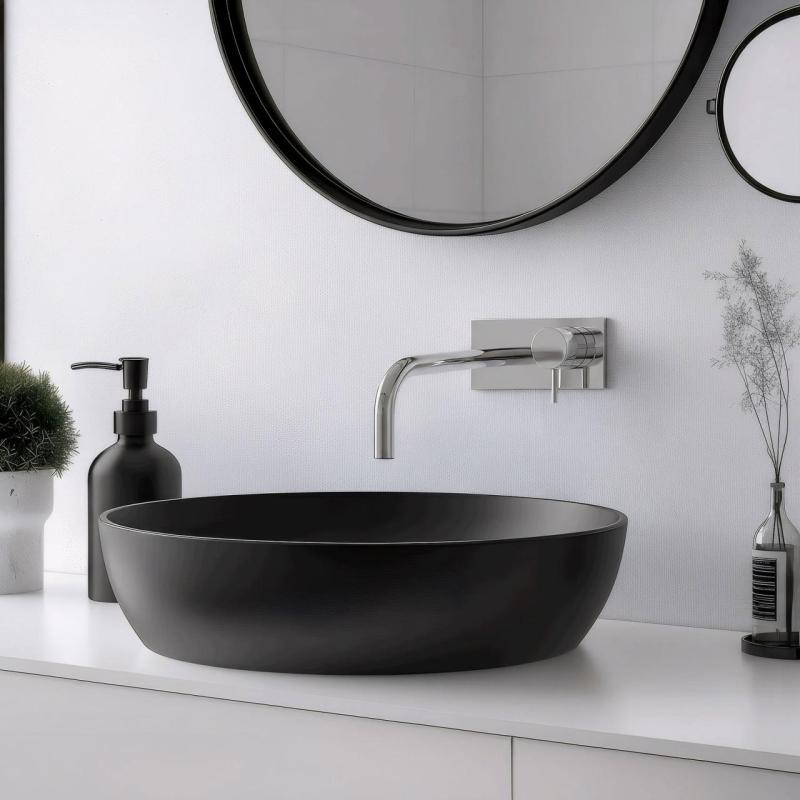 Waterevolution Flow Miscelatore per lavabo ad incasso con piastra di copertura e beccuccio da 15 cm Cromo T1161B01-15