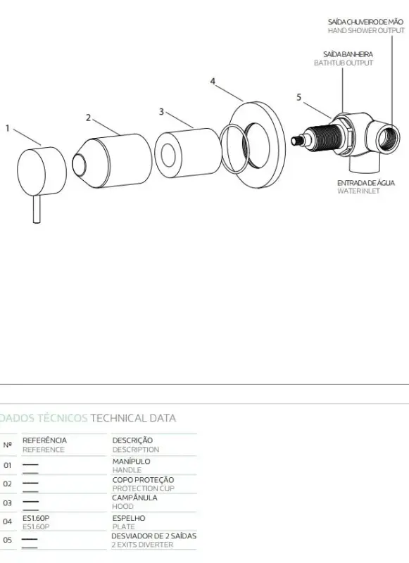 Waterevolution Flow Deviatore ad incasso a 2 vie rosetta rotonda Cromo T1482S01