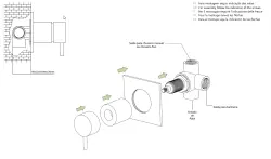 Waterevolution Flow Deviatore a2 vie ad incasso in acciaio inox con rosetta rotonda T1482SIE