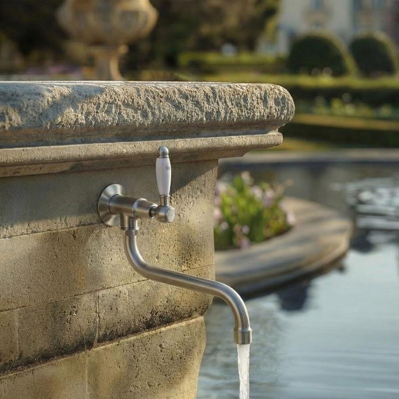 Rubinetto da parete classico PB con leva bianca, acqua fredda e lunga uscita in acciaio inossidabile 1208853572.