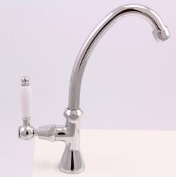 Rubinetto da lavabo classico in cromo con manopola bianca e beccuccio alto per l'acqua fredda PB 1208853652