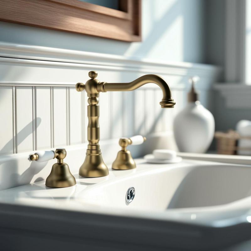 PB Rubinetto classico a 3 fori per lavabo con leve bianche Bronzo 1208854272