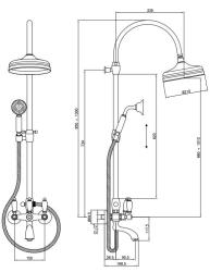 PB Classic Set doccia a parete con soffione a pioggia in acciaio inossidabile 1208854832
