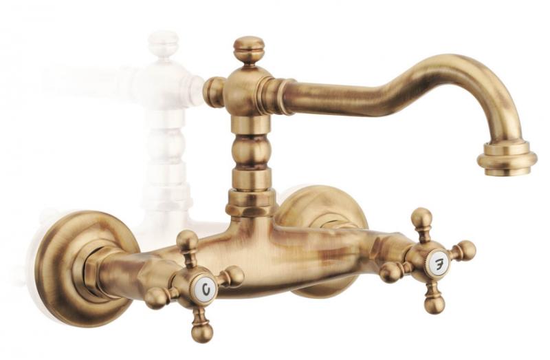 Rubinetto da bagno classico PB con set di montaggio a parete con manopole resistenti e doccia manuale inclusa in acciaio inossidabile 1208855262.