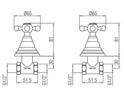 Rubinetto da incasso per doccia PB con manopole classiche e finitura in acciaio inossidabile 1208855352