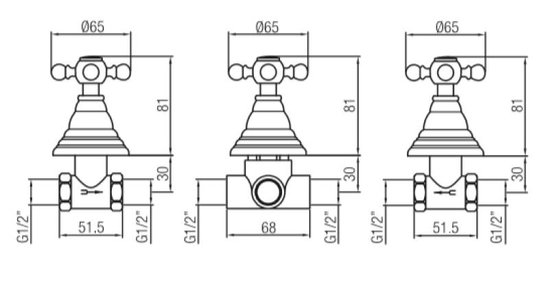 PB classico set da doccia a incasso 2 vie con miscelatore e manopole robuste Cromo 1208855362