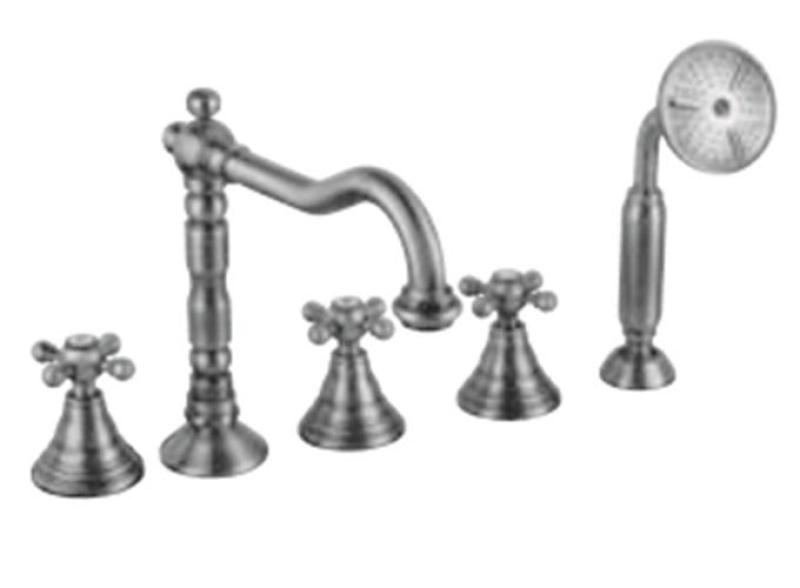 PB rubinetto classico a 5 fori per vasca con manopole a stella in acciaio inox 1208855792