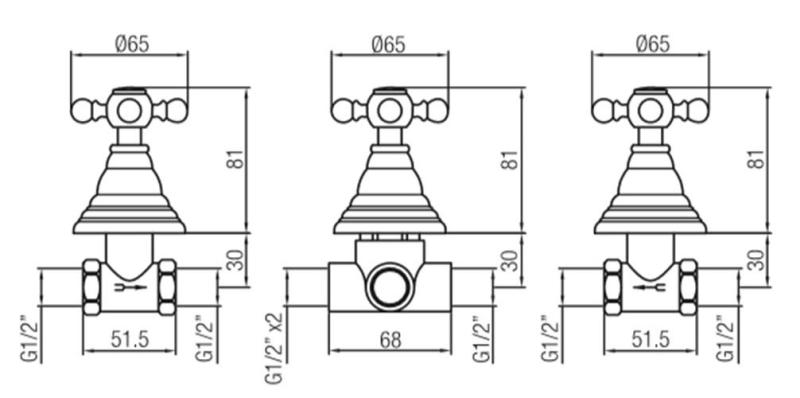 Set doccia incasso PB classica a 3 vie con deviatore a manopole in acciaio inossidabile 1208889772.