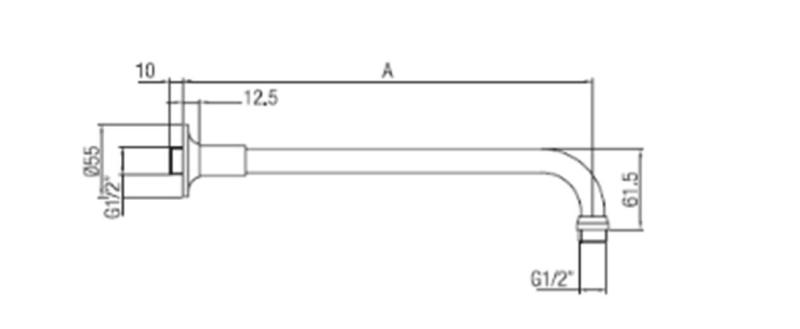 PB Classic Braccio doccia in acciaio inossidabile 40cm 1208898932