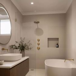 Waterevolution Flow termostato doccia da incasso con 2 rubinetti di chiusura in ottone spazzolato 1208916452