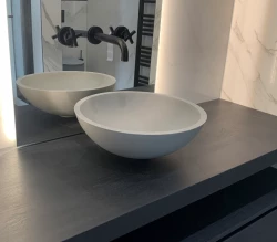 Solid-S Pure Lavabo da appoggio con vasca rotonda, finitura grigio chiaro, L41xA14 cm, senza troppopieno 1208919566