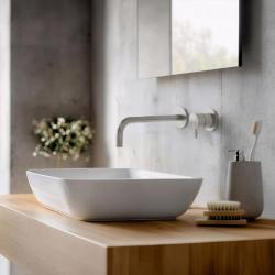 Waterevolution Flow rubinetto lavabo da incasso interamente in acciaio inox T116BIEV2 con bocca 25 cm