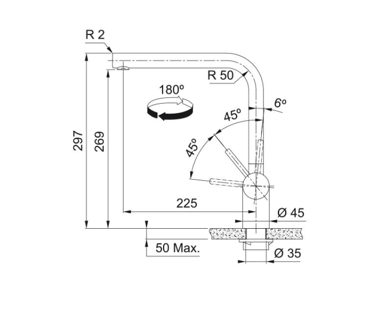 Franke Atlas Neo Rubinetto da cucina con beccuccio girevole nero opaco spazzolato 115.0550.424