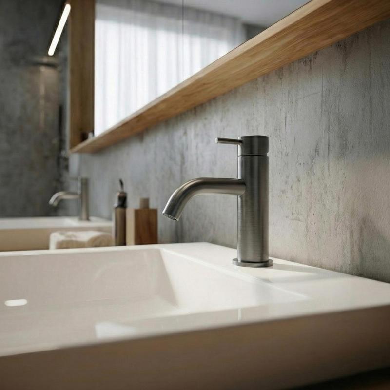 Waterevolution Flow Rubinetto per lavabo PVD color canna di fucile spazzolato  T110GME