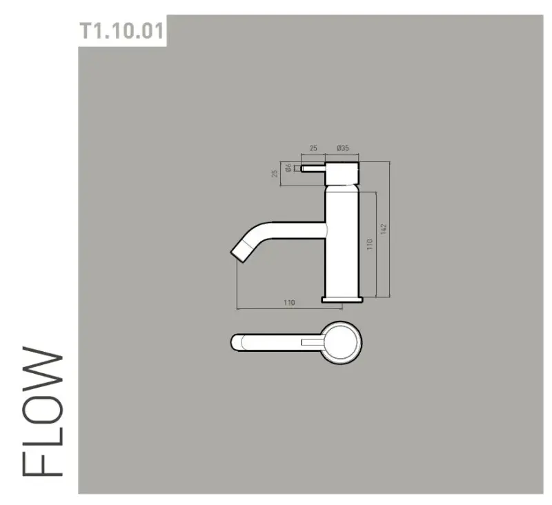 Waterevolution Flow rubinetto lavabo PVD spazzolato oro chiaro T110WGE