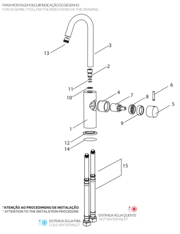 Waterevolution Flow Miscelatore per lavabo modello alto in acciaio inossidabile T1121FUIE