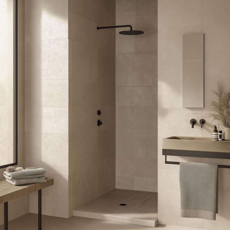 Waterevolution Flow Miscelatore termostatico ad incasso per doccia con 1 rubinetto di arresto nero opaco 1208920977