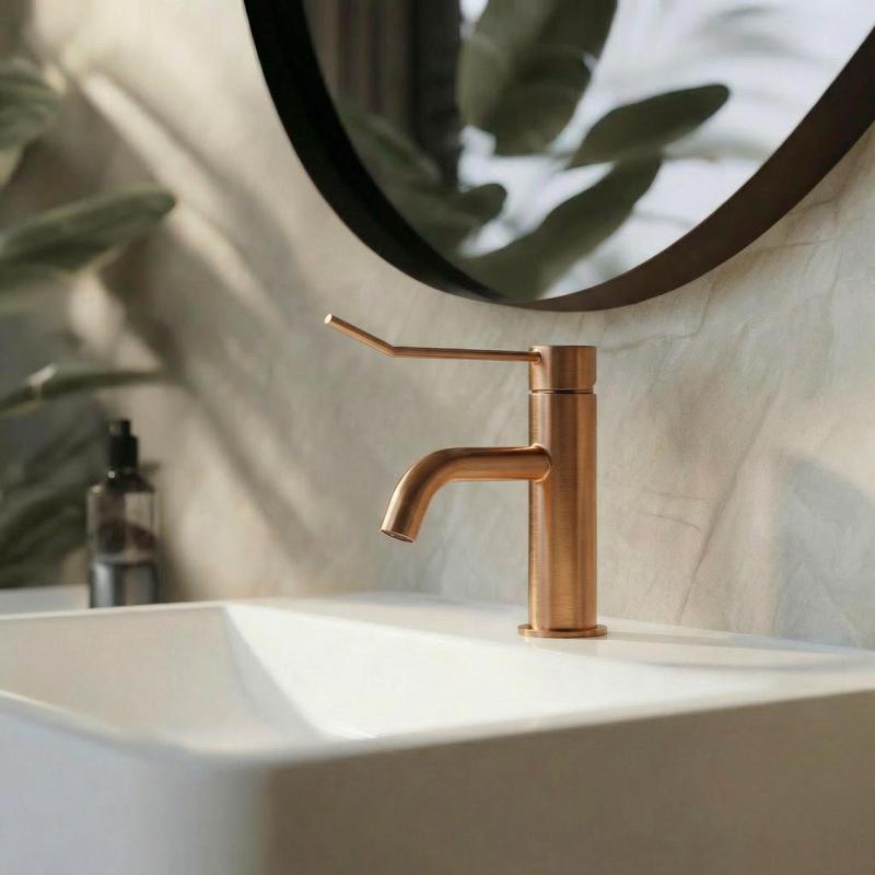 Waterevolution Flow Miscelatore per lavabo incluso tappo a clic rame spazzolato PVD T111CPE