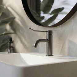 Waterevolution Flow Miscelatore per lavabo incluso tappo a clic PVD gun metal T111GME