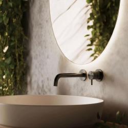 Waterevolution Flow Rubinetto da lavabo da incasso PVD Gun Metal con bocca da 15 cm T116BGME-15