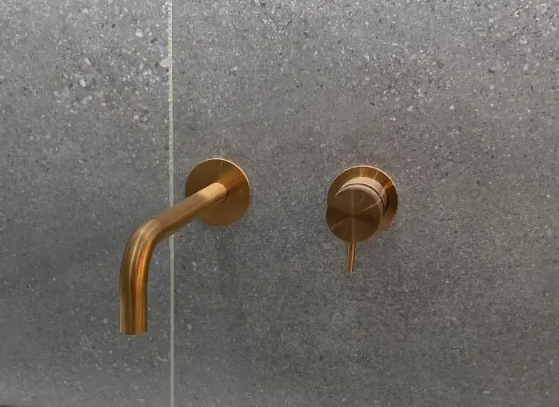 Waterevolution Flow Rubinetto lavabo da incasso PVD rame spazzolato con bocca 15 cm T116BCPE-15