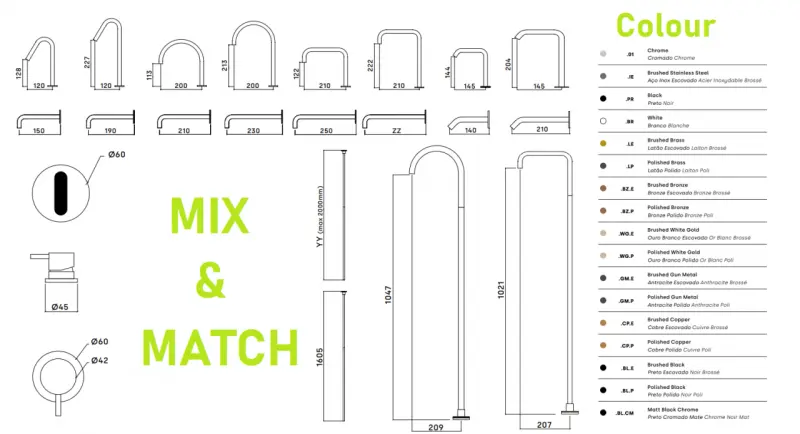 Waterevolution Flow Rubinetto lavabo da incasso PVD oro bianco con bocca 15 cm T116BWGE-15