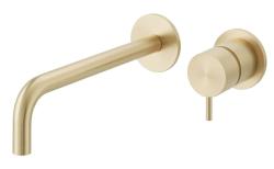 Waterevolution Flow Built-in Washbasin Faucet PVD White Gold with spout 21 cm T116BWGE-21