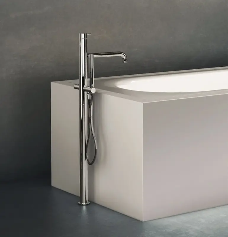 Waterevolution Flow rubinetto da bagno freestanding con doccetta in rame spazzolato T133CPE