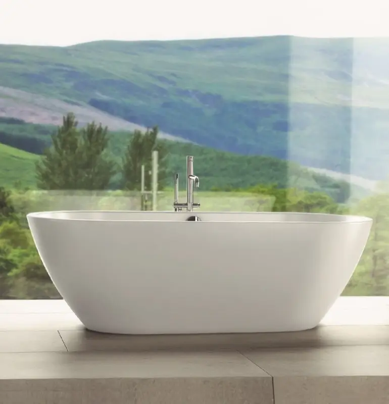 Waterevolution Flow rubinetto da bagno freestanding con doccetta in rame spazzolato T133CPE