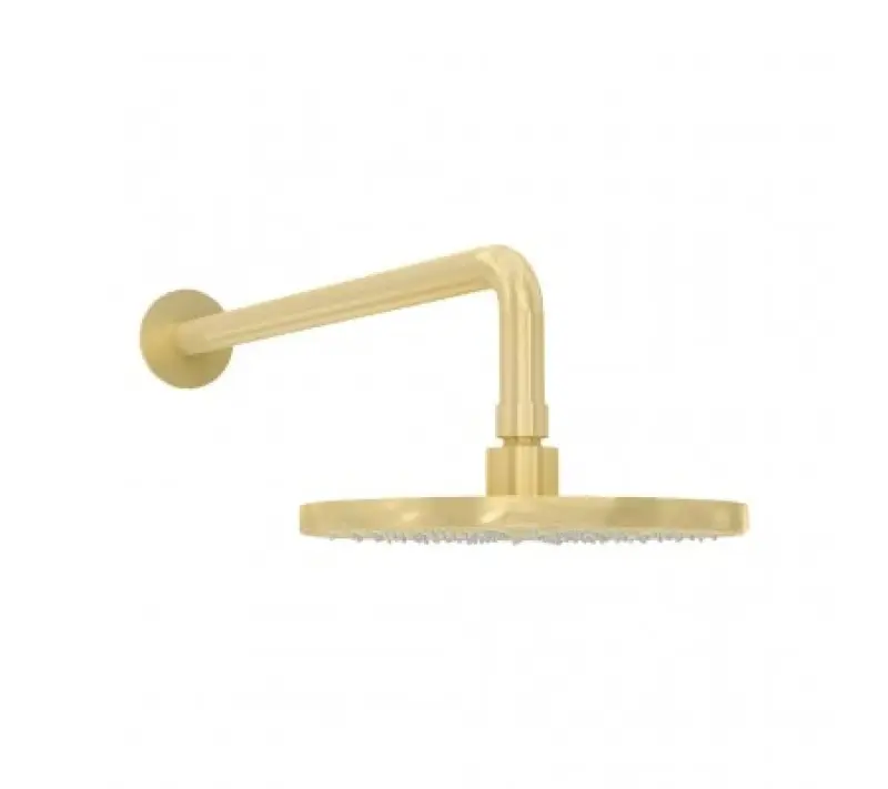 Doccia a soffitto Waterevolution Flow 200mm con attacco a parete Light Gold T1641WGE