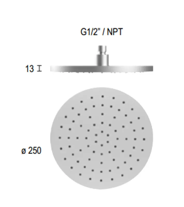 SB Round 316 Soffione doccia a pioggia 25 cm completamente in acciaio inossidabile 1208946731