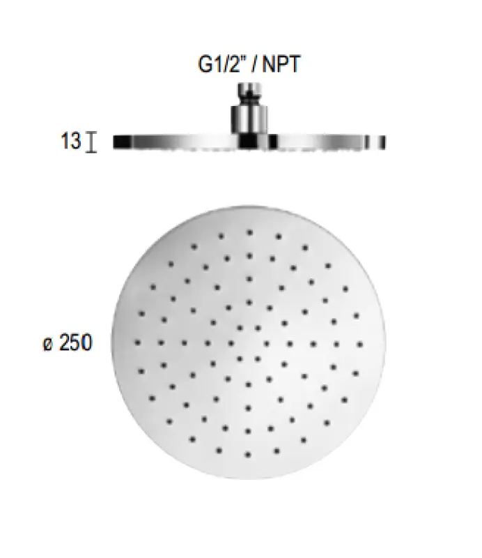 Doccia a soffitto eco air risparmio idrico SB Rubinetterie 25 cm in metallo cromato 1208946743.