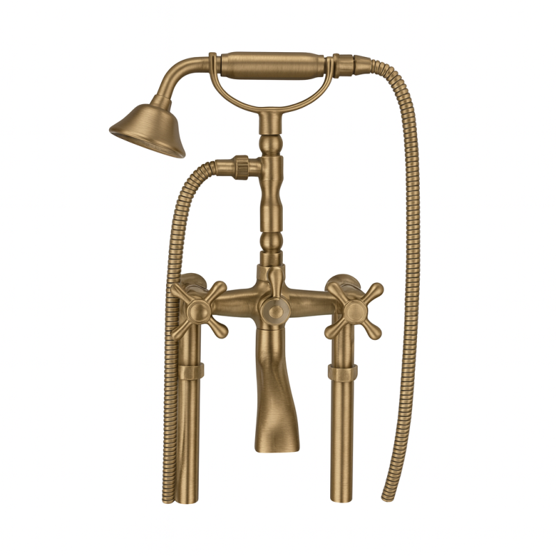 PB Rubinetto da bagno indipendente nostalgico con manopole robuste in bronzo 6000