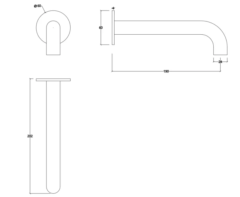 Flusso dell'acqua rivoluzione, presa per vasca da bagno, bianca opaca, T167119BR, lunghezza della presa 19cm.