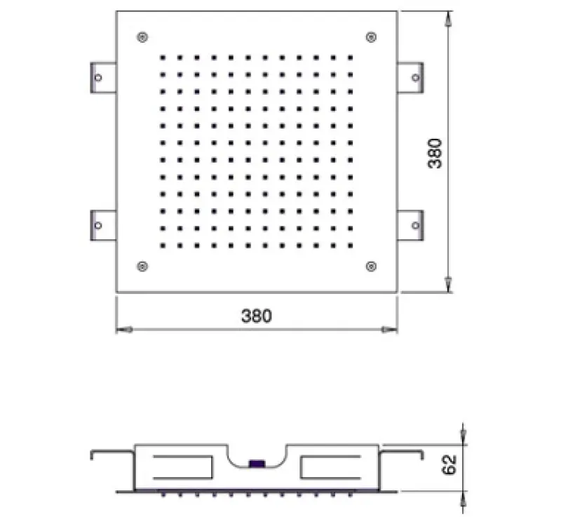 SB Square 316 Doccia a pioggia incasso 38x38cm interamente in acciaio inossidabile 1208946996