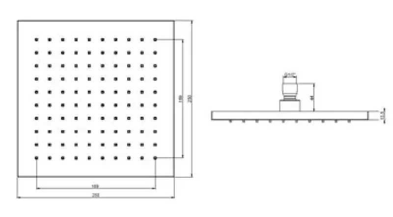 Doccia a pioggia eco air risparmio idrico rubinetterie SB quadrata nera opaca 25x25cm 1208947015.