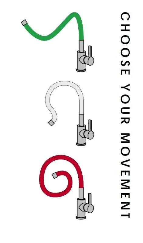 DEMM Rubinetto da cucina con beccuccio girevole cromo/nero 1208947023