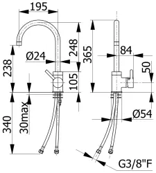 DEMM Rubinetto monocomando da cucina con beccuccio girevole cromo 1208947336