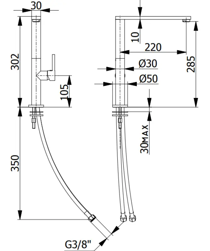 DEMM Rubinetto da cucina monocomando con beccuccio girevole cromo 1208947354