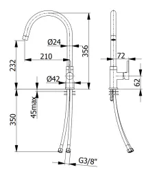 DEMM Miscelatore monocomando per cucina con beccuccio girevole cromo 1208947356