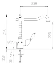 DEMM Rubinetto da cucina nostalgico con beccuccio girevole cromo classico 1208947364