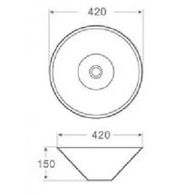 OUTLET Blusani Cera Lavabo rotondo 42x42x15 cm bianco BS204405