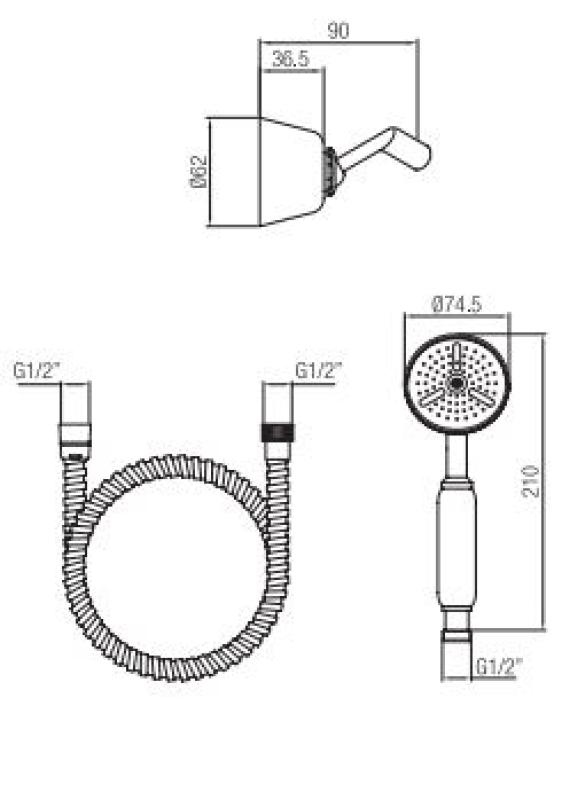PB set doccia classico con gancio appendiabiti in acciaio inossidabile 1208952419.