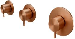 Waterevolution Flow Miscelatore termostatico pe doccia ad incasso con 2 rubinetti di arresto PVD rame spazzolato