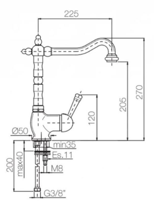 PB Rubinetto da cucina monocomando nostalgico con leva bianca e corpo in acciaio inossidabile 1208952878