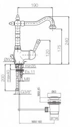 PB Vintage Miscelatore per lavabo nostalgico Bronzo