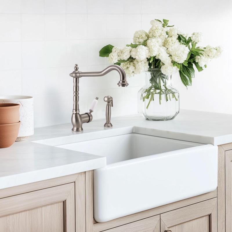 PB Rubinetto da cucina nostalgico con doccetta estraibile separata in acciaio inossidabile